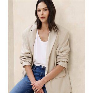 NWT Banana Republic Two Button Oversized Blazer Beige Size M $180